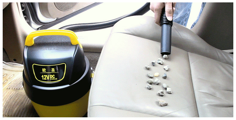 欧圣 车载吸尘器12V车用大功率吸力干湿两用手持汽车桶式
