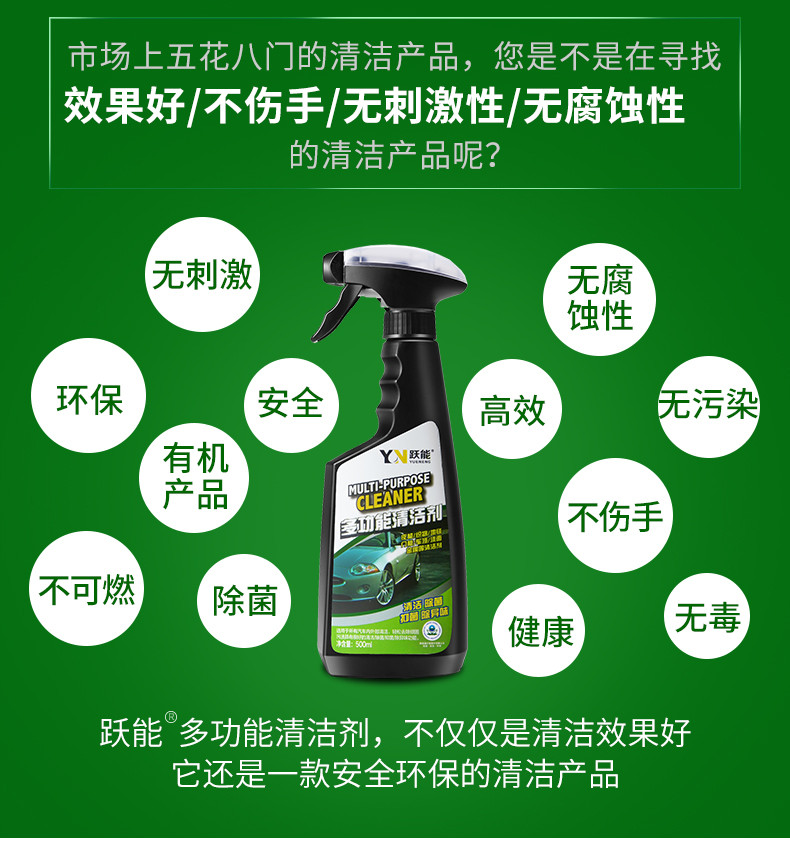 跃能（YUENENG） 汽车泡沫清洁剂多功能真皮座椅清洗液洗车套装内饰清洗剂