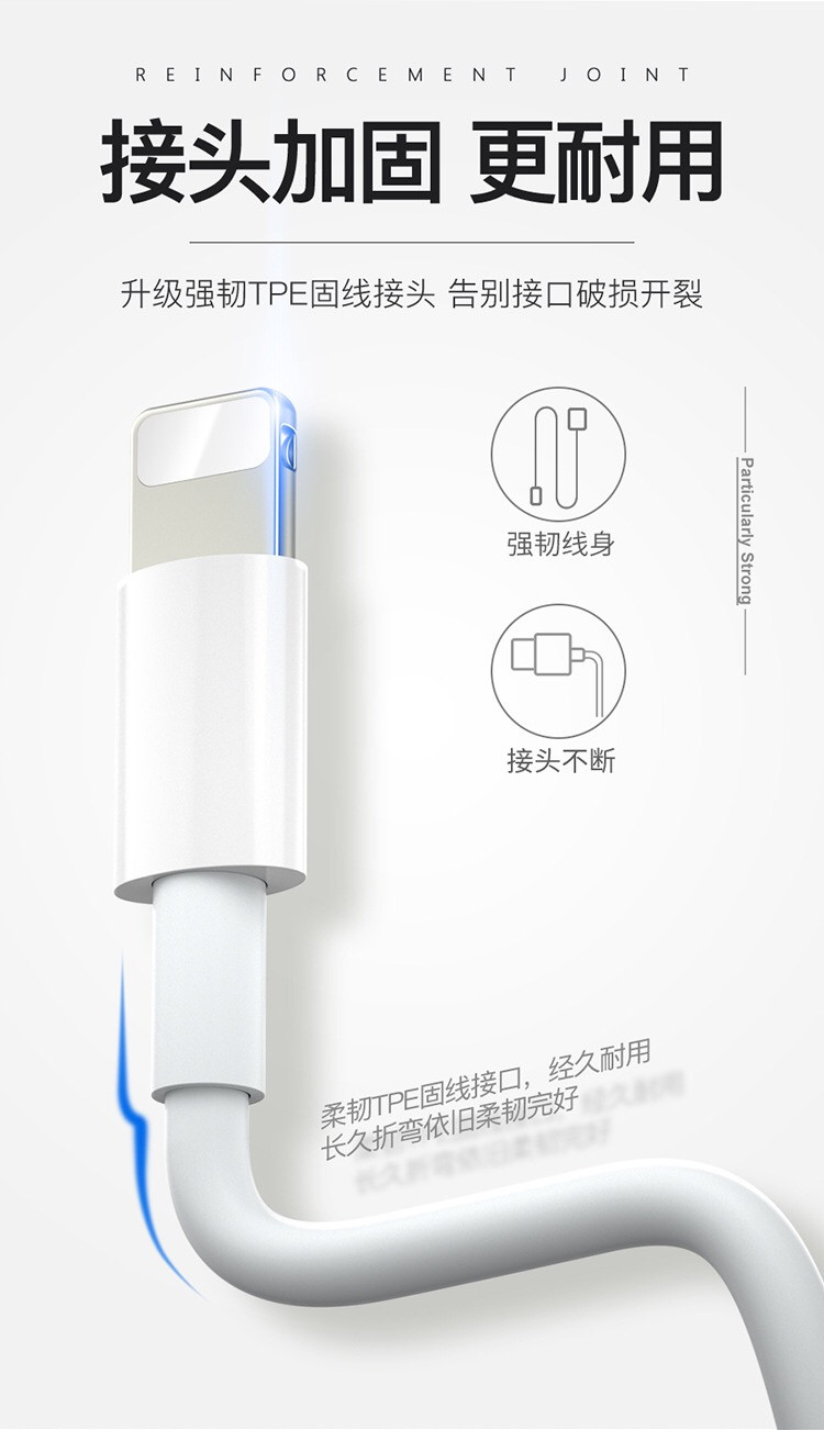 几何元素 苹果数据线智能闪电快充不伤机1米