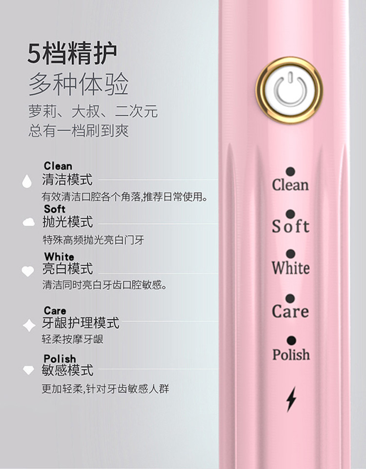 创造官/Creative Guan 电动牙刷电池款洗漱家用软毛声波全自动牙刷B1