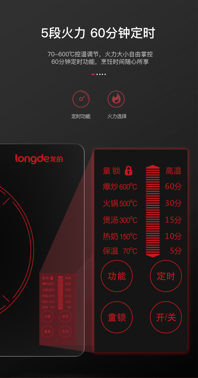 龙的/Longde 电陶炉  LD-DTL203A