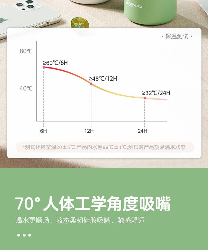 天喜/TIANXI 弹跳吸管保温杯316不锈钢500ml  TBB172