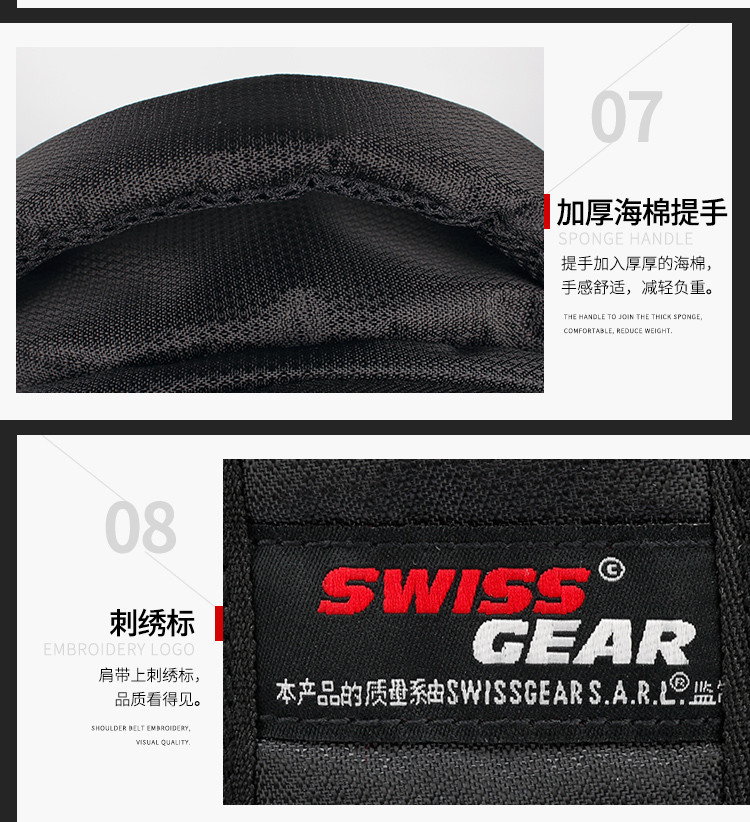 SWISS GEAR瑞士军刀 休闲简约15.6英寸笔记本电脑包时尚双肩包休闲书包 商务包