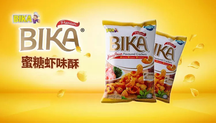 马来西亚进口零食 休闲食品BIKA蜜糖虾味酥70g