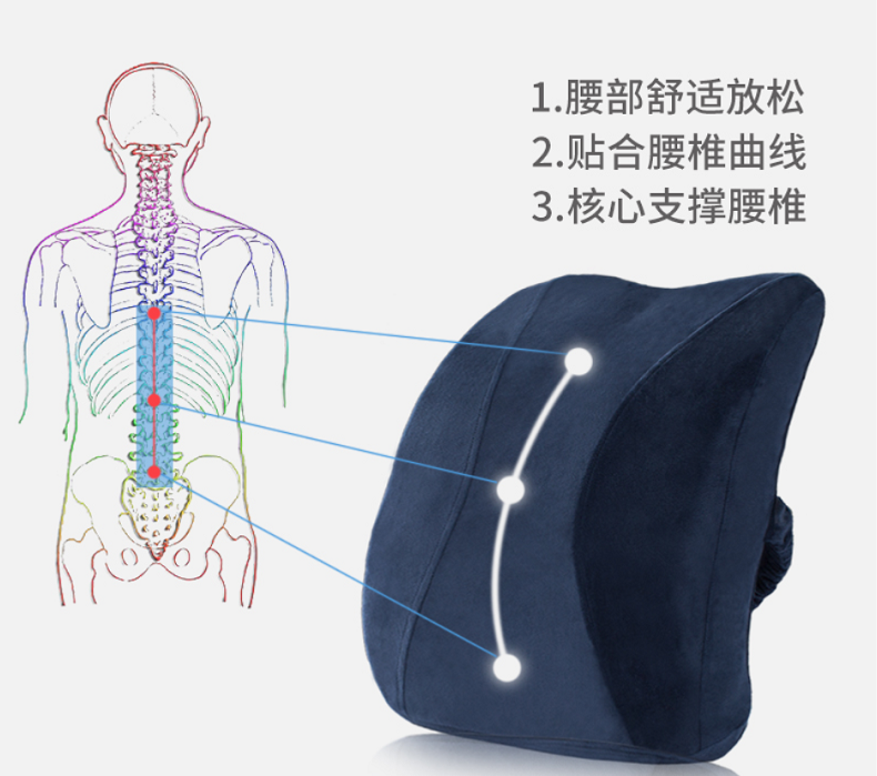 暖舒舒  记忆棉腰靠 办公室靠垫 座椅靠背垫汽车腰垫 孕妇腰垫 椅子靠垫