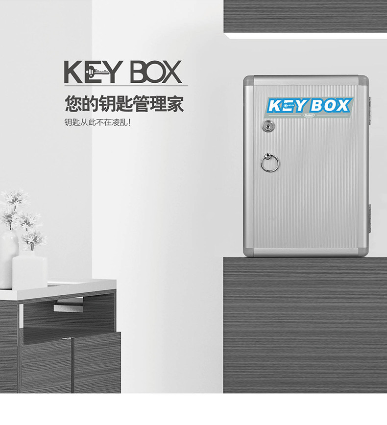 金隆兴 （Glosen） B1048 铝合金 钥匙管理箱办公室内钥匙盒钥匙柜壁挂含钥匙牌