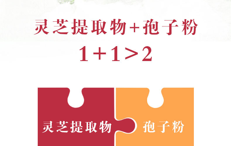 冠灵牌双灵芝片灵芝精华粉 灵芝孢子100片装提高免疫力 安神益气 护肝 抗癌 抗疲劳 抗辐射