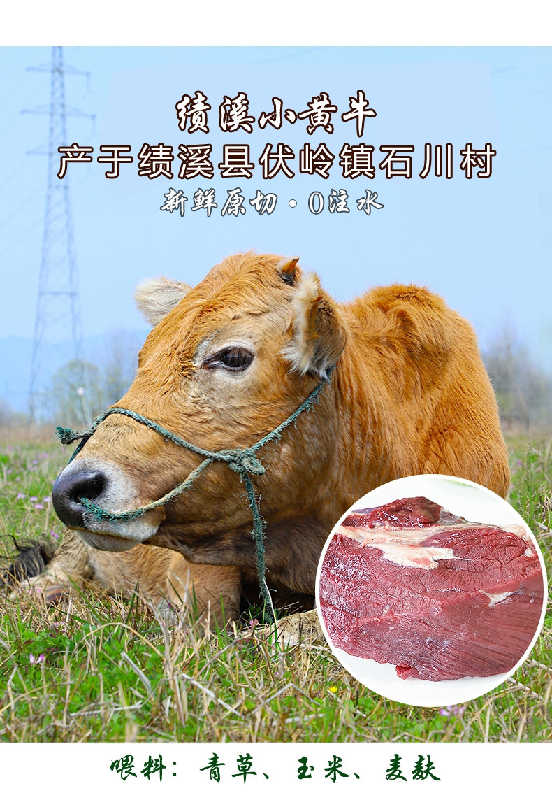 六亩坵 【消费帮扶】绩溪黄牛肉   自产自销  真空包装  3斤/份