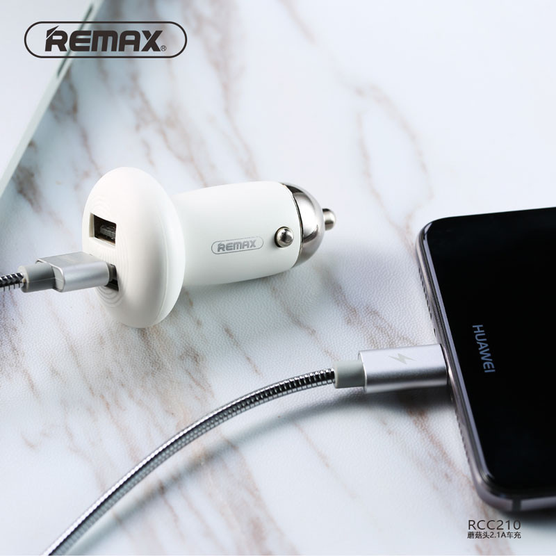 REMAX 蘑菇头车充 双USB 2.1A