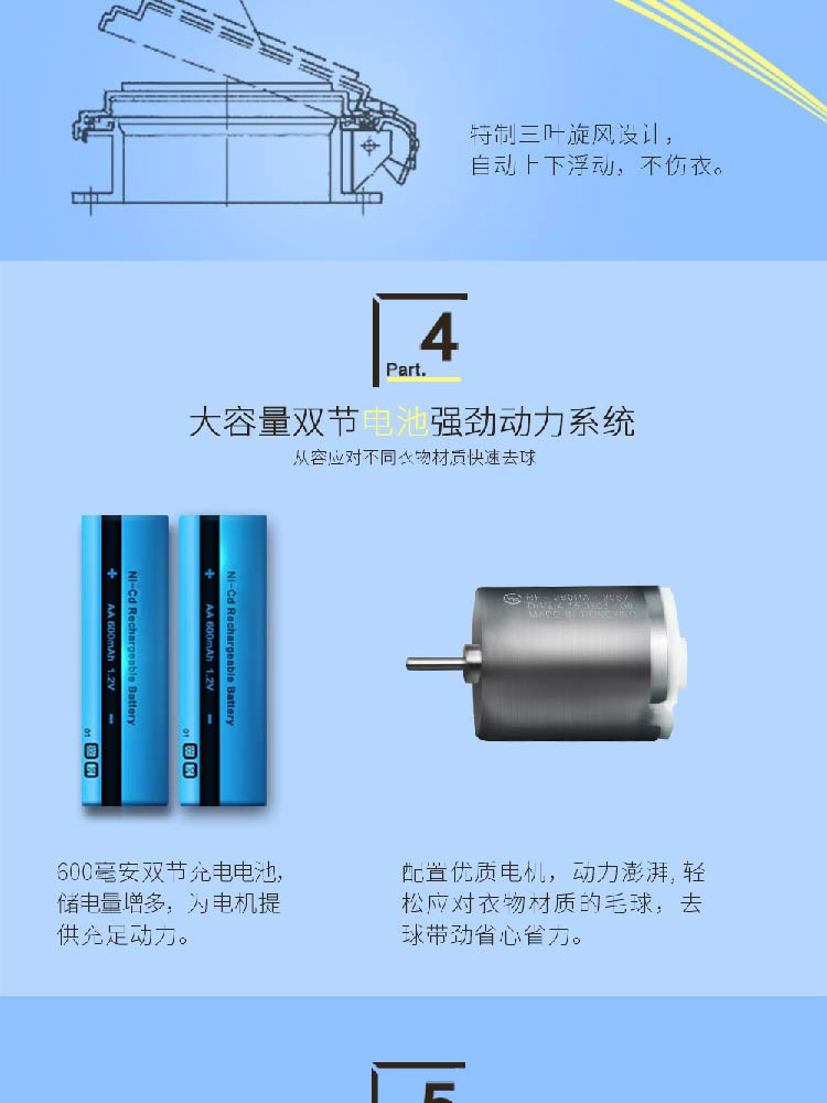 博锐/POREE PR1501毛球修剪器充电式衣物去球器剃毛器