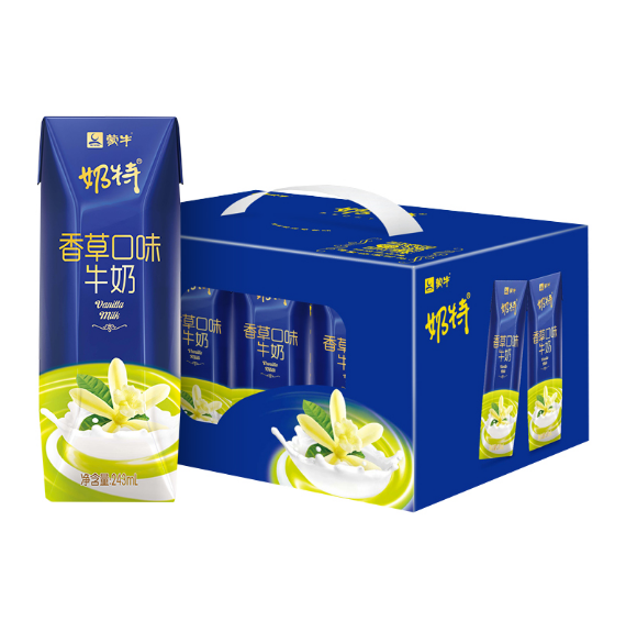 【全国包邮】4月日期产，蒙牛奶特香草、巧克力、香蕉口味243ML*12，尽享浪漫好味道！