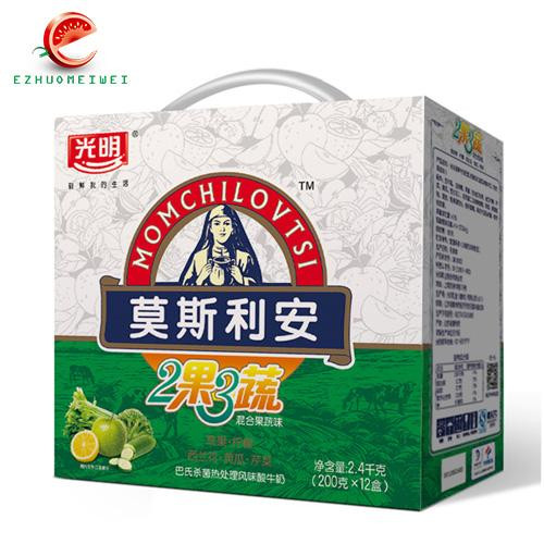 【包邮】 莫斯利安钻石装两果三蔬红果绿果酸牛奶200g*12包/提、健康每滴奶!