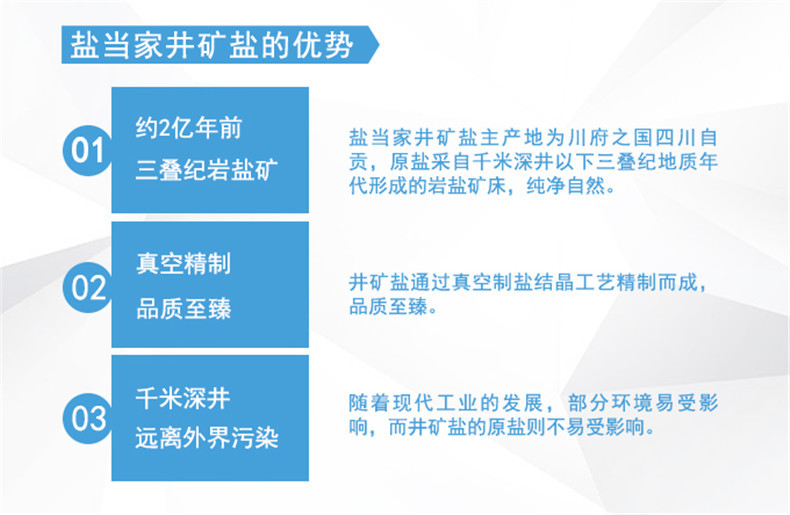 拼【自贡馆】盐当家 自贡井盐无碘精制盐350克*8袋 未加碘无碘食用盐整箱批发 除疆藏青外包邮