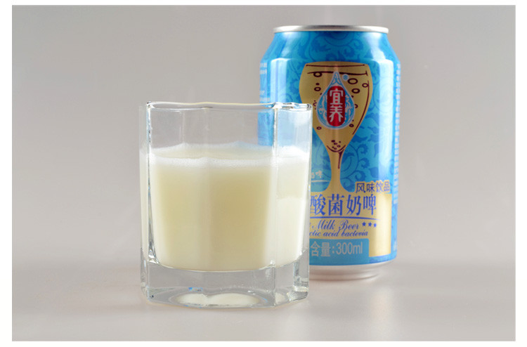 宜养 乳酸菌奶啤 啤酒味带泡沫的牛奶 好喝的饮料300ml*6瓶