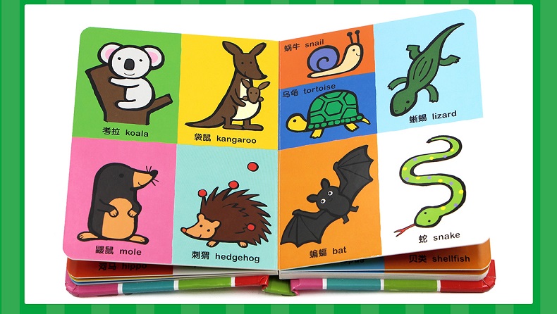 我的一本认知书全3册 动物词语数字颜色形状0-3岁宝宝早教益智启蒙认知撕不烂书籍看图识字