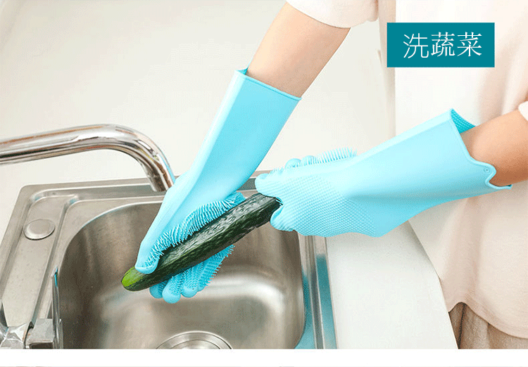 手套 爆款魔术硅胶手套 家务清洁手套洗碗神器防水防滑手套