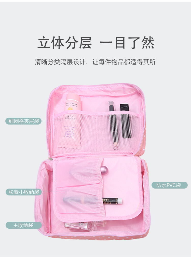 收纳包 韩版多功能旅行收纳洗漱包 便携式手提化妆包印花防水收纳包