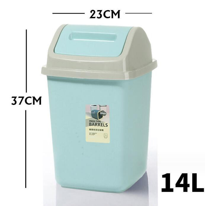 物物洁 垃圾桶（14L） 家用卧室 网红垃圾桶 摇盖垃圾桶