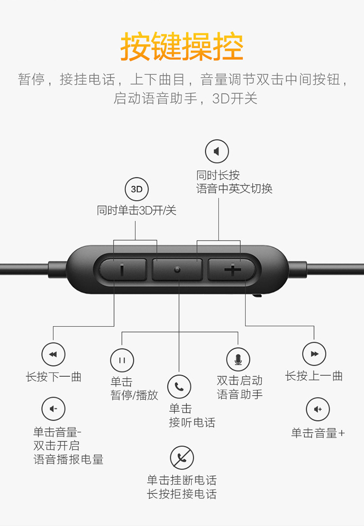 乔威（JOWAY)H-32 吃鸡神器 蓝牙耳机无线入耳式3D游戏耳机