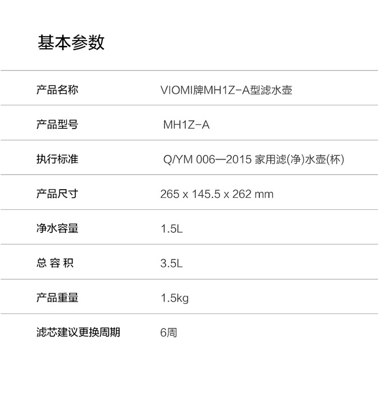 Viomi/云米 UV杀菌滤水壶 家用 即滤 净水壶 小米生态链