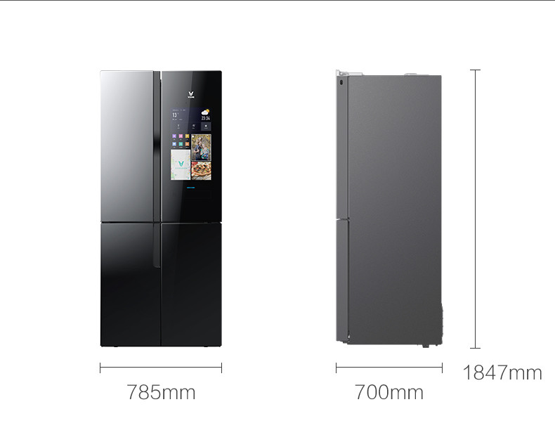 VIOMI/云米 BCD-446WGLA 21face大屏冰箱 镜面四门十字对开 家用智能WIFI
