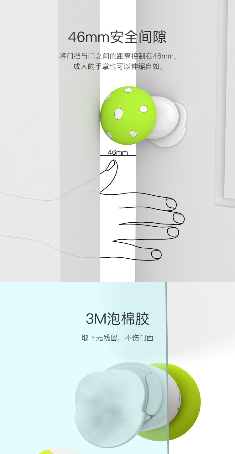 棒棒猪儿童安全门塞门卡硅胶安全门卡 宝宝防门夹手门挡2个装