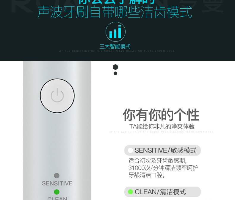 罗曼E5声波震动电动牙刷送男女朋友自用礼物 E5声波震动牙刷
