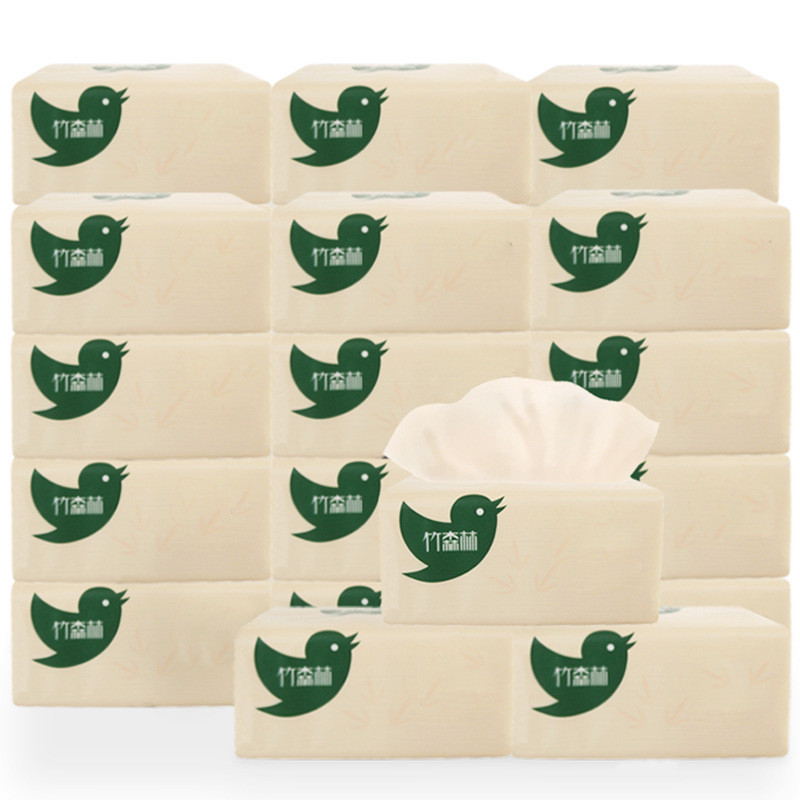 竹森林竹浆本色抽纸30包批发婴儿专用面巾餐巾纸卫生纸巾纸包邮