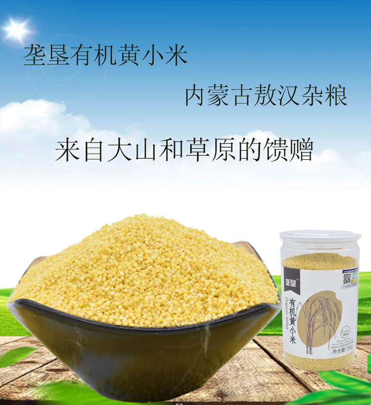 垄垦 内蒙有机黄小米550g 新鲜小黄米敖汉五谷杂粮谷子