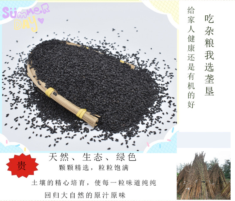 【冰爽价】垄垦 有机黑芝麻400g新鲜内蒙东北特产生芝麻天然五谷杂粮粗粮包邮