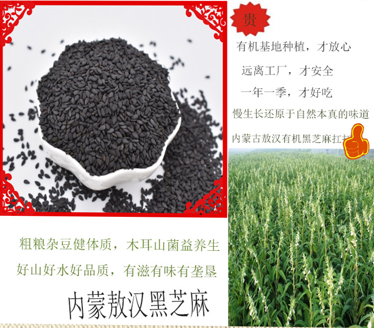 【冰爽价】垄垦 有机黑芝麻400g新鲜内蒙东北特产生芝麻天然五谷杂粮粗粮包邮