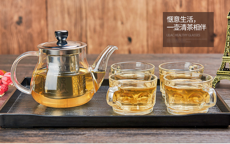 紫丁香加厚耐热玻璃茶壶养生壶不锈钢过滤泡茶壶煮茶壶