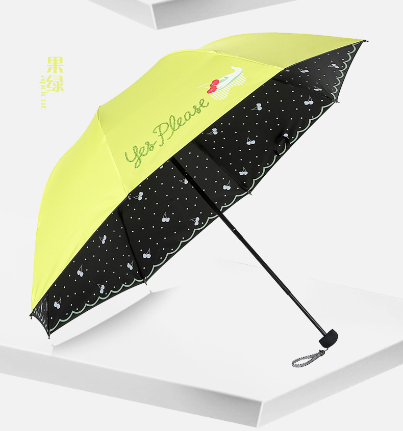 伞正品遮阳伞晴雨伞女两用太阳伞防晒防紫外线黑胶折叠三折伞
