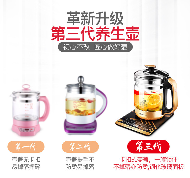 金正养生壶家用多功能全自动办公室小型煮茶器煮花茶壶烧水壶电热