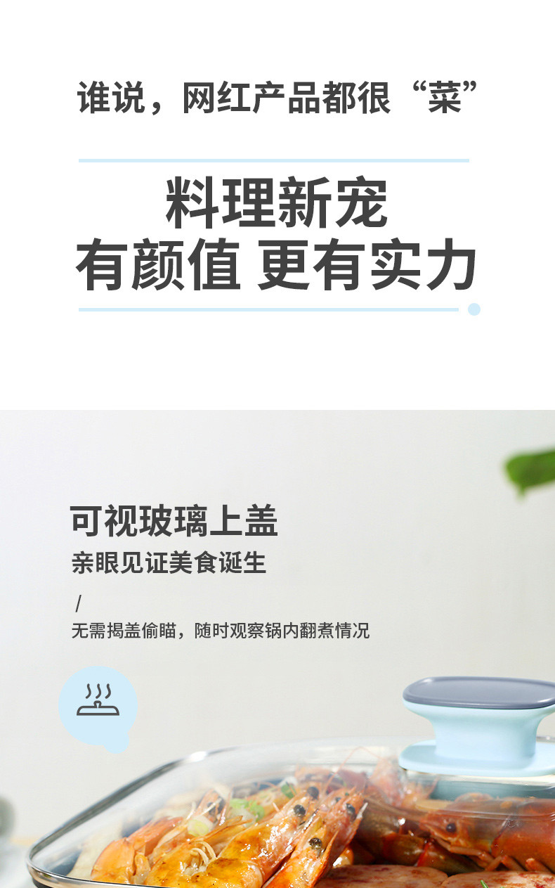 东菱（Donlim） 东菱多功能料理锅家用网红一体锅多用烧烤炉电烤锅蒸煮焖煎电火锅