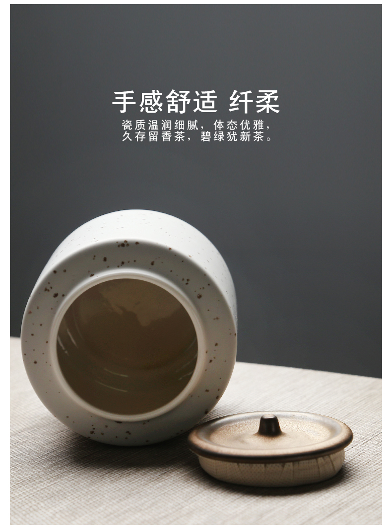 苏氏陶瓷（SUSHI CERAMICS）茶叶罐时尚亚光铁锈茶具配件（白）