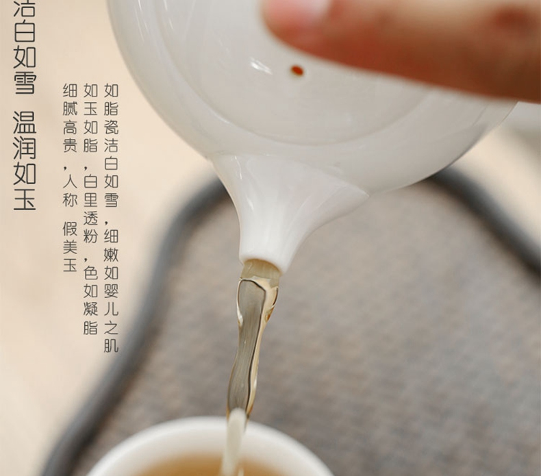 苏氏陶瓷（SUSHI CERAMICS）功夫茶具套装手柄泡茶壶“送”两茶杯