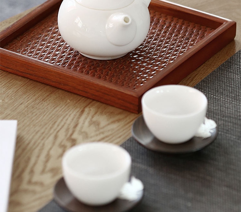 苏氏陶瓷（SUSHI CERAMICS）功夫茶具套装手柄泡茶壶“送”两茶杯