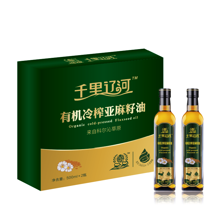 千里辽河 【四平】亚麻籽油礼盒2*500ml/盒