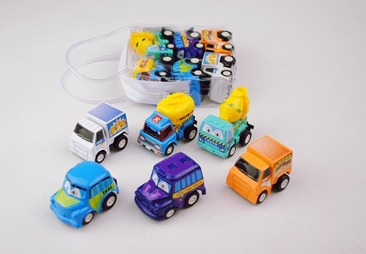 迷你回力车儿童玩具车模型Q版惯性小汽车每袋6辆