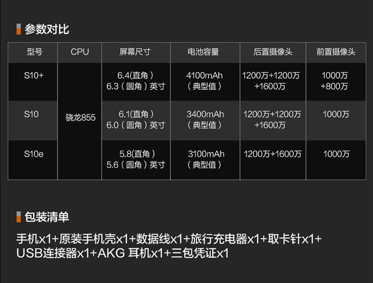 三星 Galaxy S10+ 12GB+1TB 3D超声波屏下指纹超感官全视屏双卡双待全网通4G手机
