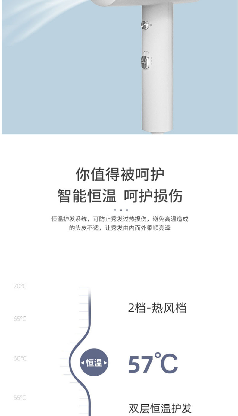 超人/SID 电吹风机家用大功率宿舍用学生网红款静音冷热不伤发rd1650