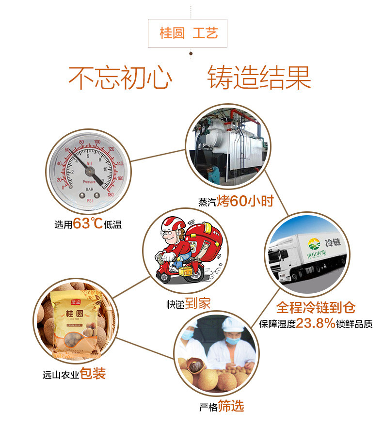 远山农业莆田6A大桂圆干500g*3袋 非无核福建特产新果龙眼肉干货