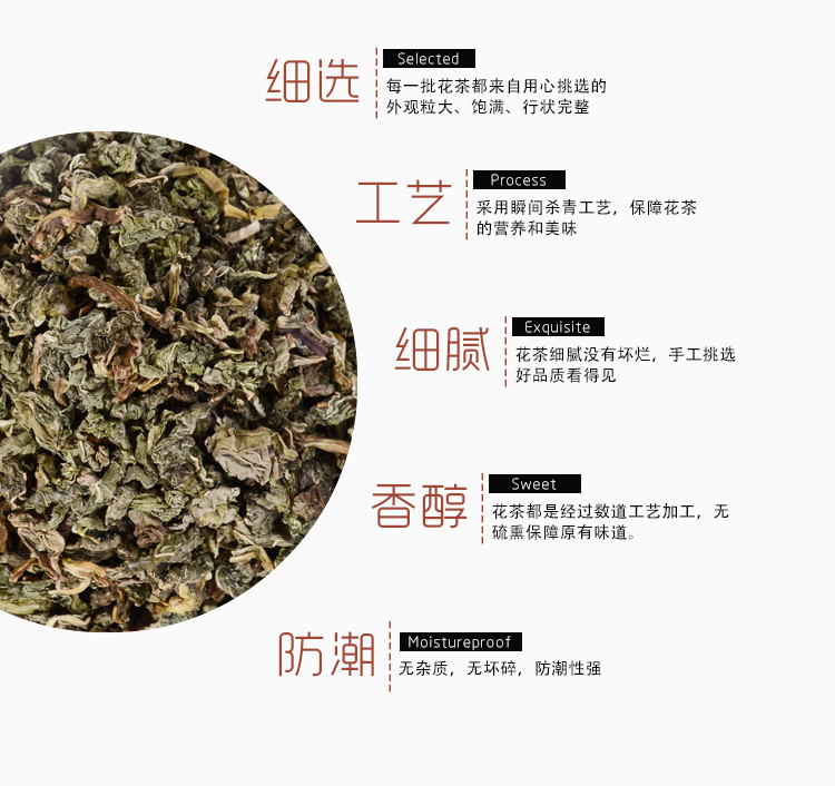  涵鹭薄荷叶 薄荷茶 薄荷颗粒茶 色青烘干 罐装花茶【60g】