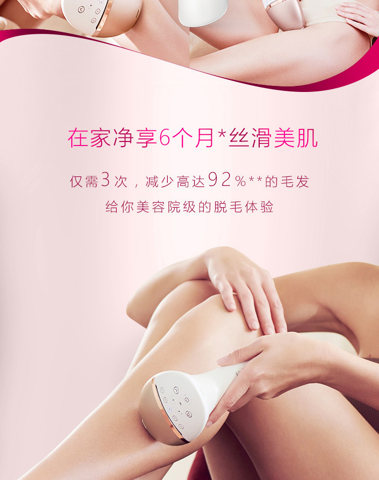 飞利浦（PHILIPS）Lumea智能脉冲光美肤仪丝滑美肌无绳全身适用BRI956/80 白色新品