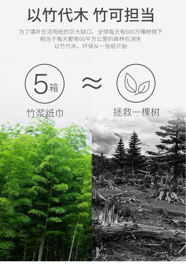 良布 竹语系列本色抽纸20包整箱实惠装