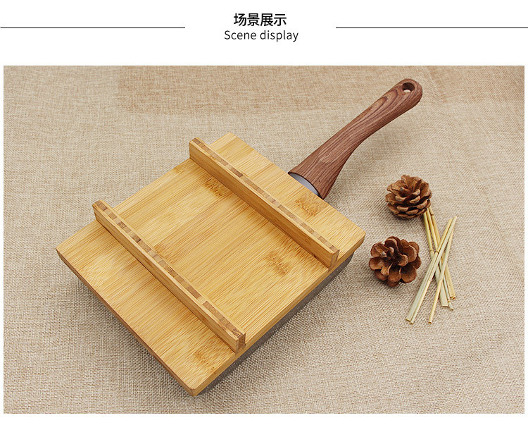 CHEFWAY 锅盖 玉子烧专用锅盖 18cm 竹质 寿司盘