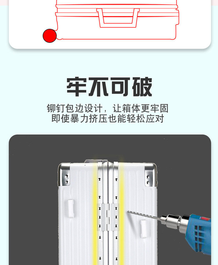 如意士 拉杆箱万向轮防复古拉链款旅行箱22寸902