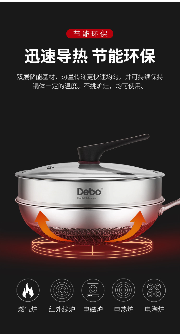 Debo德铂 卡勒汉斯炒蒸炒锅DEP-DS260