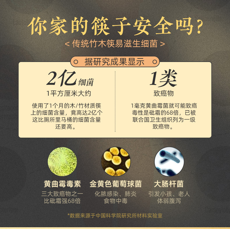 天喜（TIANXI）不锈钢筷子抗菌304不锈钢防滑防霉耐高温筷子10双装